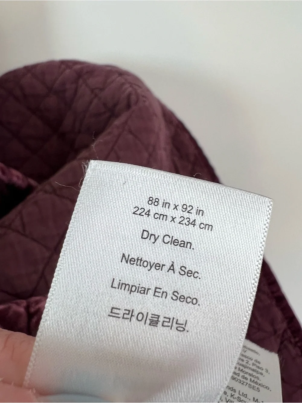West Elm Velvet Quilt Deep purple 88 x 92 full / queen